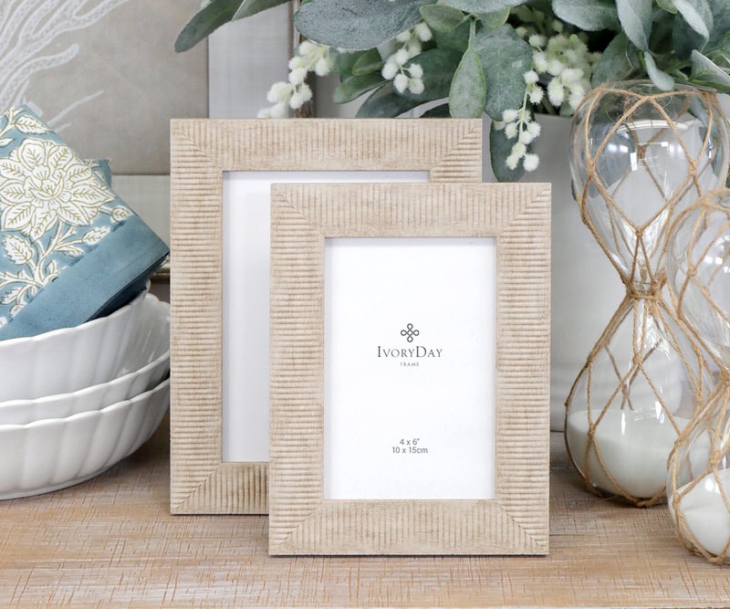 Emerson Blonde Ribbed Photo Frame - 6x4